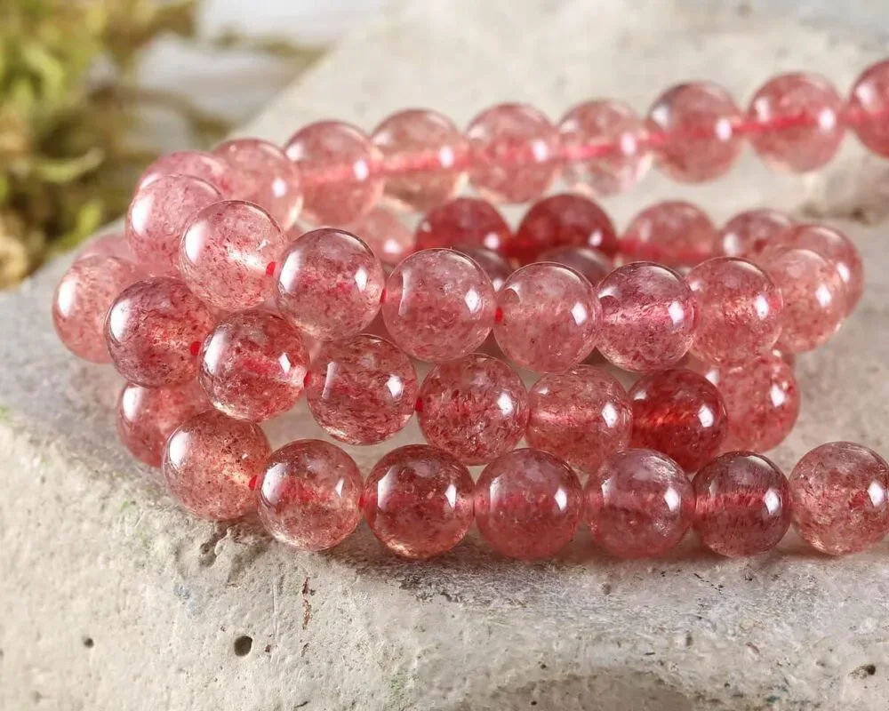 Tira de piedras de Cuarzo Frutilla N°8