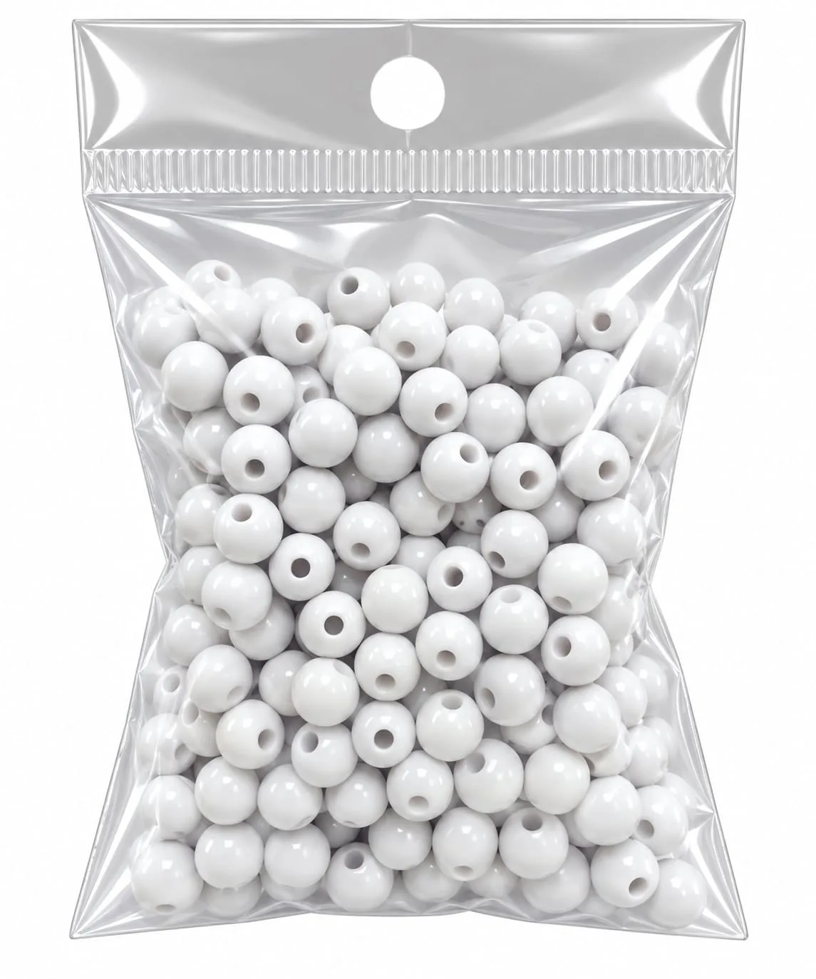 Cuentas Acrílicas Redondas Opacas 6mm Blanco