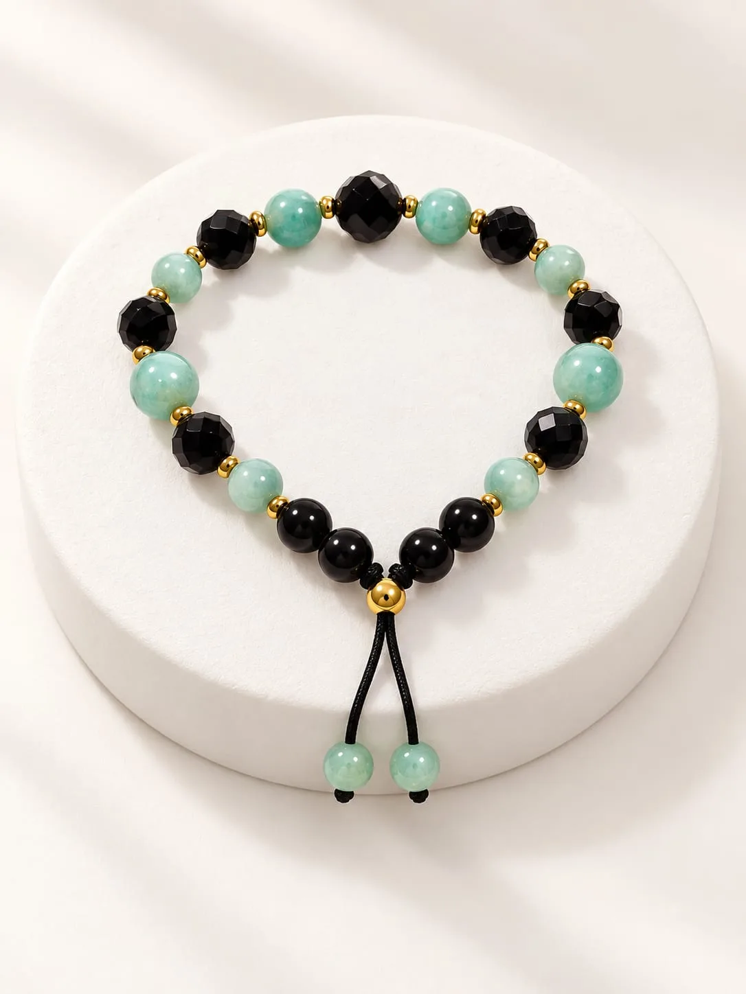 Pulsera de Amazonita con Cristal y Acero 8 mm