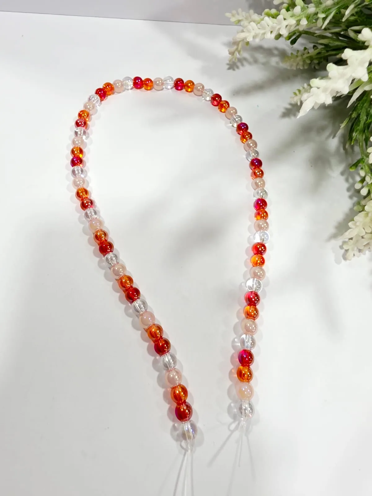 Collar de Perlas de Vidrio Multicolor Atardecer 6mm
