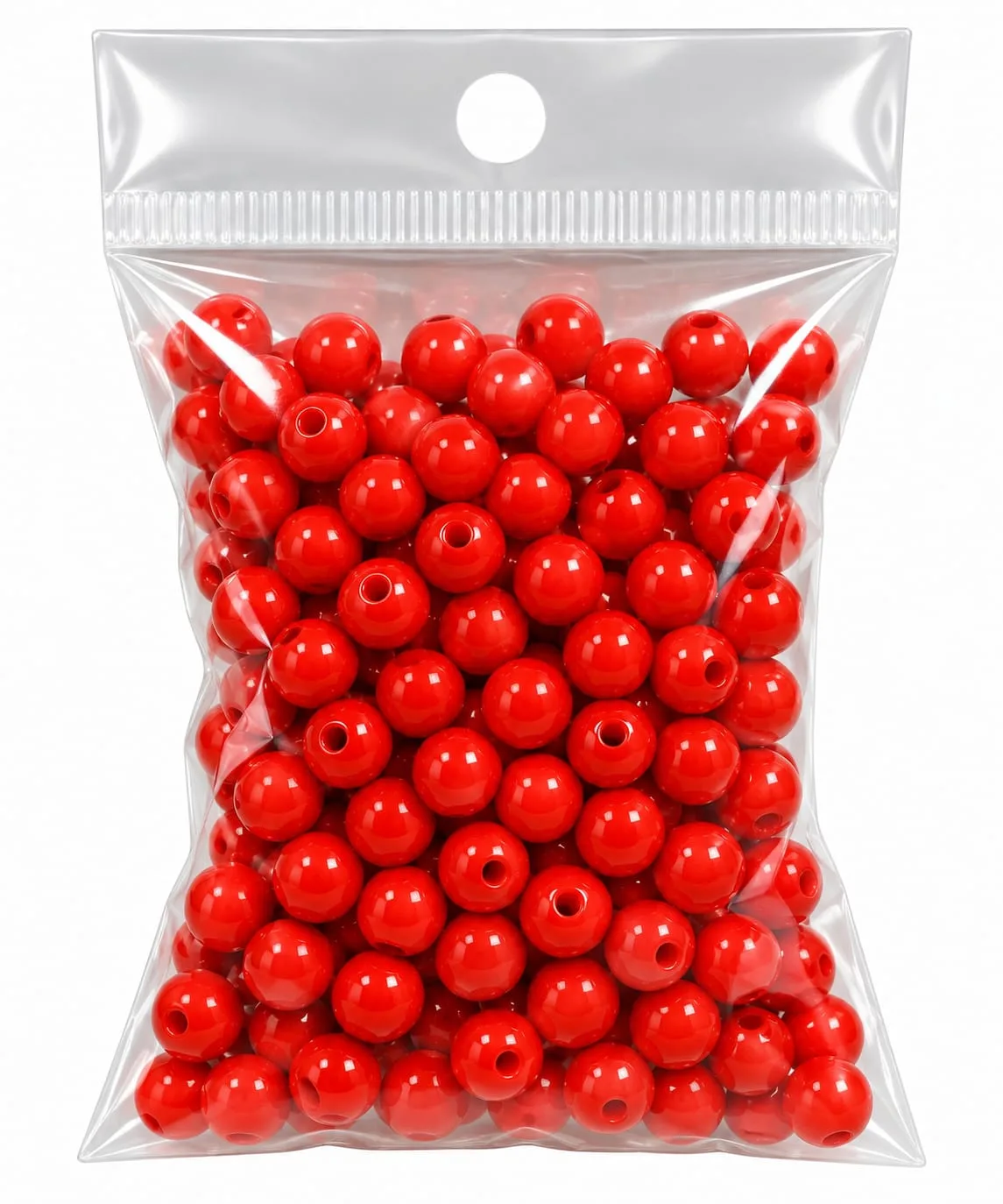 Cuentas Acrílicas Redondas Opacas 6mm Rojo