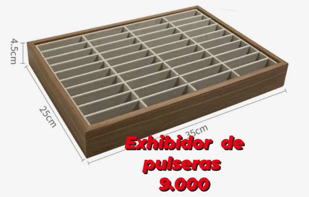 Bandeja Exhibidor de Madera para Joyas