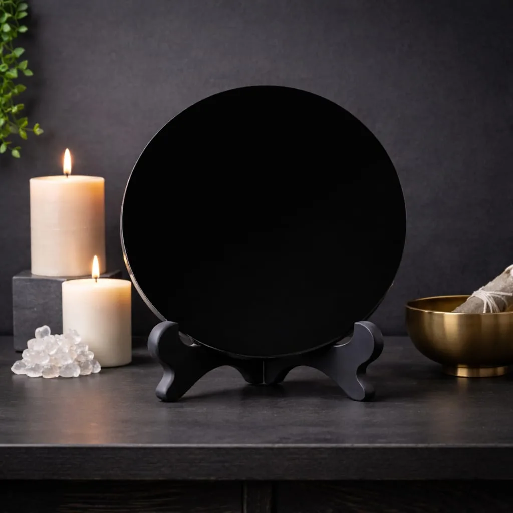 Espejo de Obsidiana con Soporte 20 cm