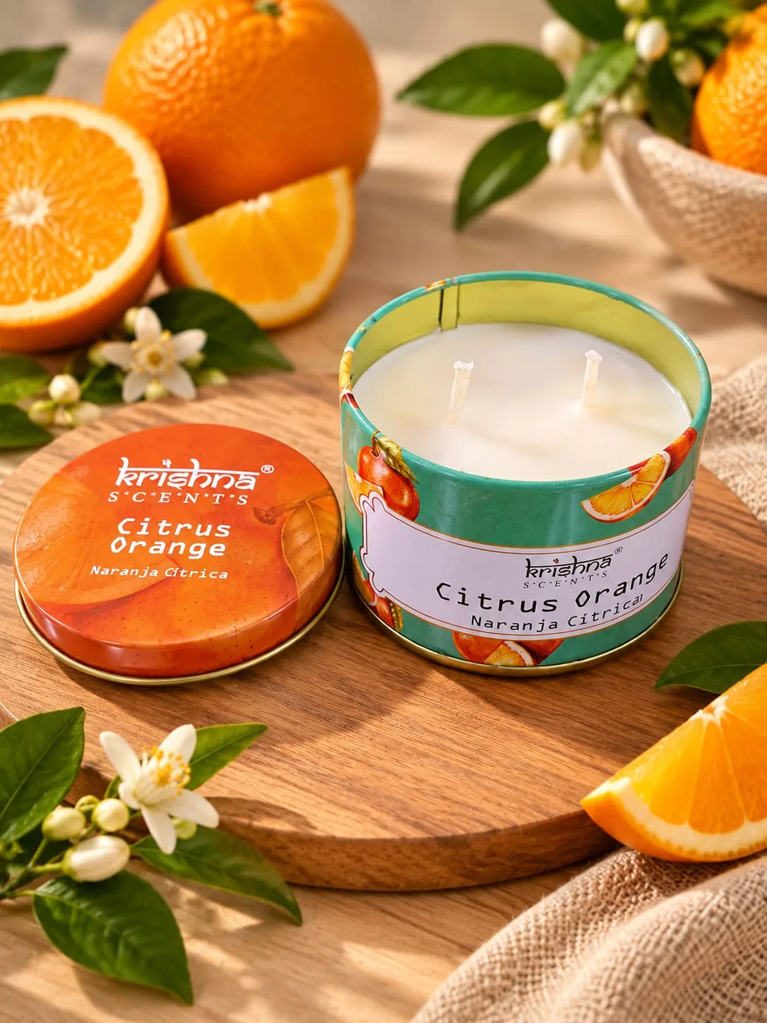 Vela Aromática Krishna Scents Naranja Cítrica