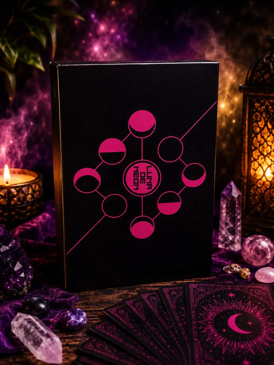 Tarot Luna De Neón Cartas Baraja Oráculo Esotérico