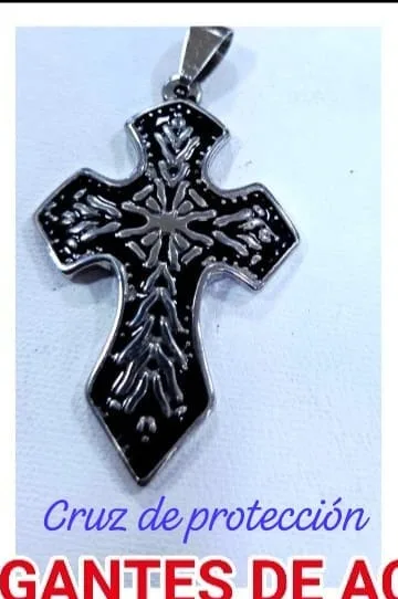 Colgante de Acero - Cruz de proteccion