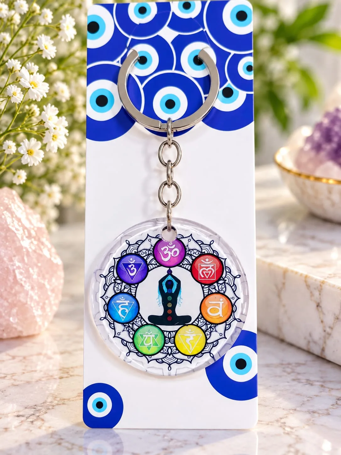 Llavero de Mandala de Siete Chakras