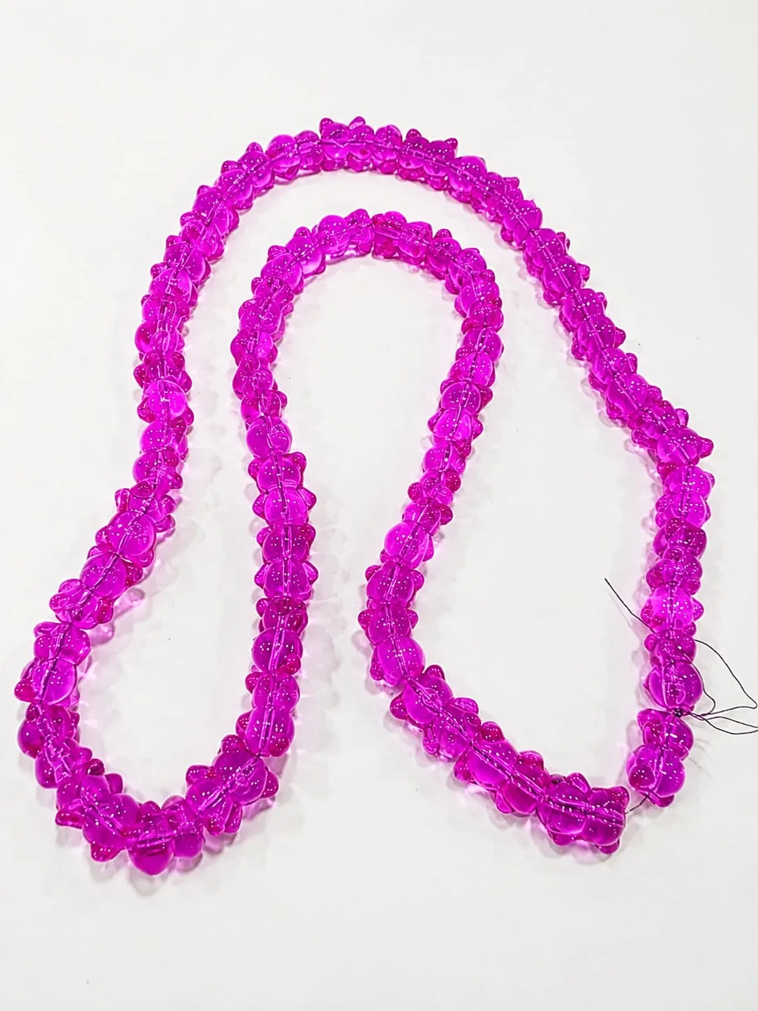 Cuentas de Vidrio Forma de Oso Fucsia